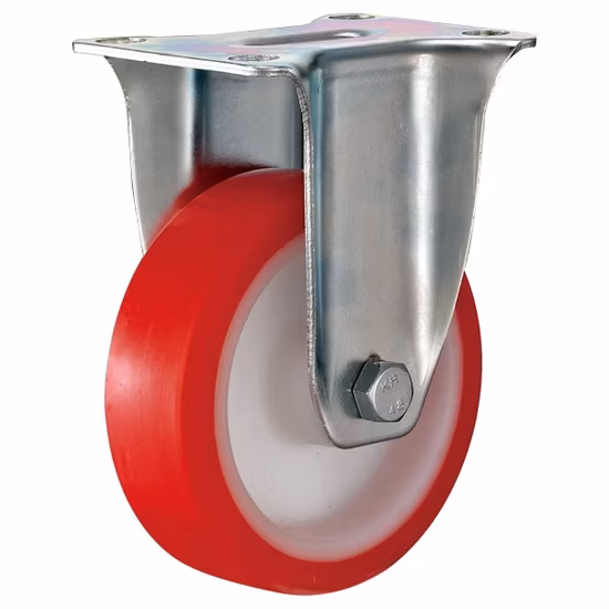 China Factory Wholesale PP Core Red PU Tire Light Medium Duty Castor