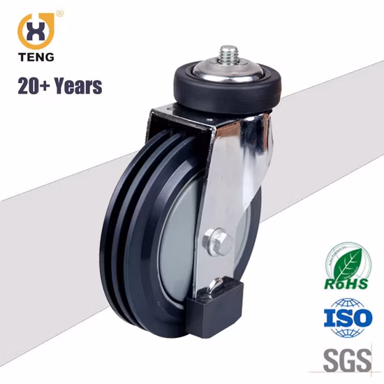 Supermarket 5 Inch Swivel Thread Stem Escalator Caster Shopping Cart Trolley Castor Wheel