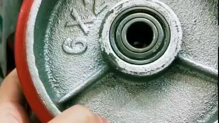 Heavy Duty Type New Double Pedal Brake Cast Iron PU Caster Wheel (KHX3-H6-A)