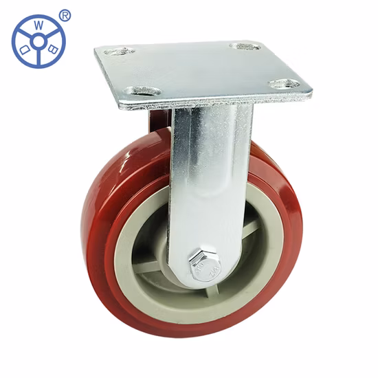 4 5 6 8 Inch PVC/PU Heavy Duty Industrial PP Plastic Core Swivel Plate Caster Wheel with Brake for Trolley Ruedas Pesadas