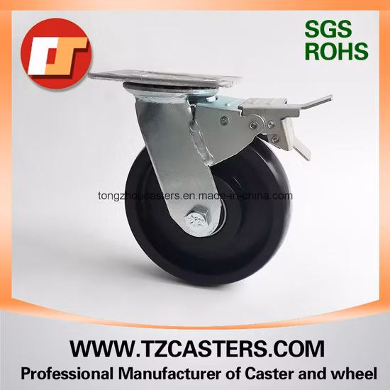 OEM China Factory Manufacturer 200*50mm Heavy Duty PU Caster Wheel with Cast Iron Center