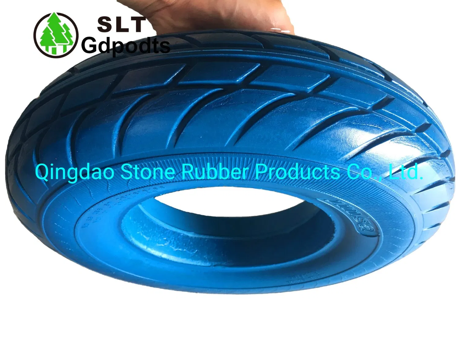 16 Inch Flat Free Solid PU Foam Wheel 4.00-8 with Steel Rim Nylon Bushing