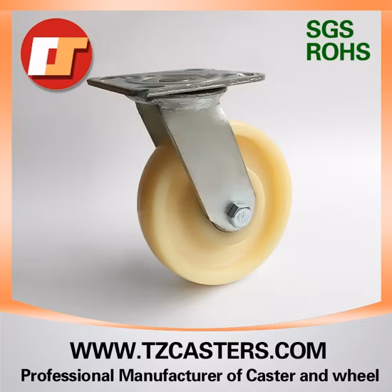 4- 8 Inch Top Plate TPR Heavy Duty Trolley Caster with Brake (gray)