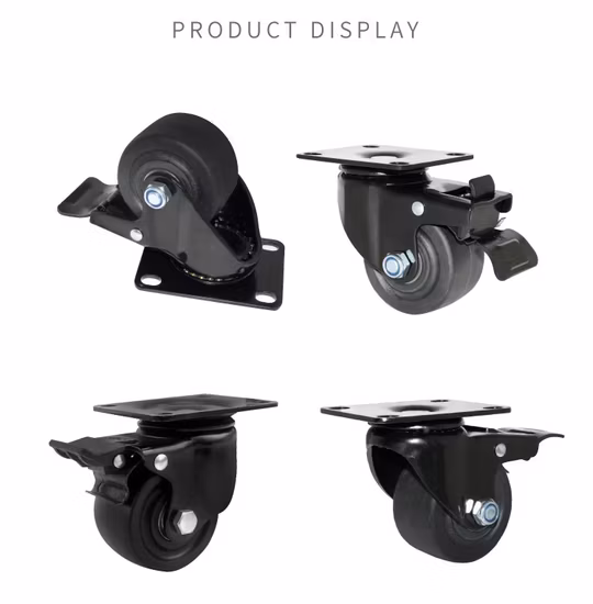 2" 50mm Nylon Caster Wheel Black with Double Bearing 80kg Load Capacity
